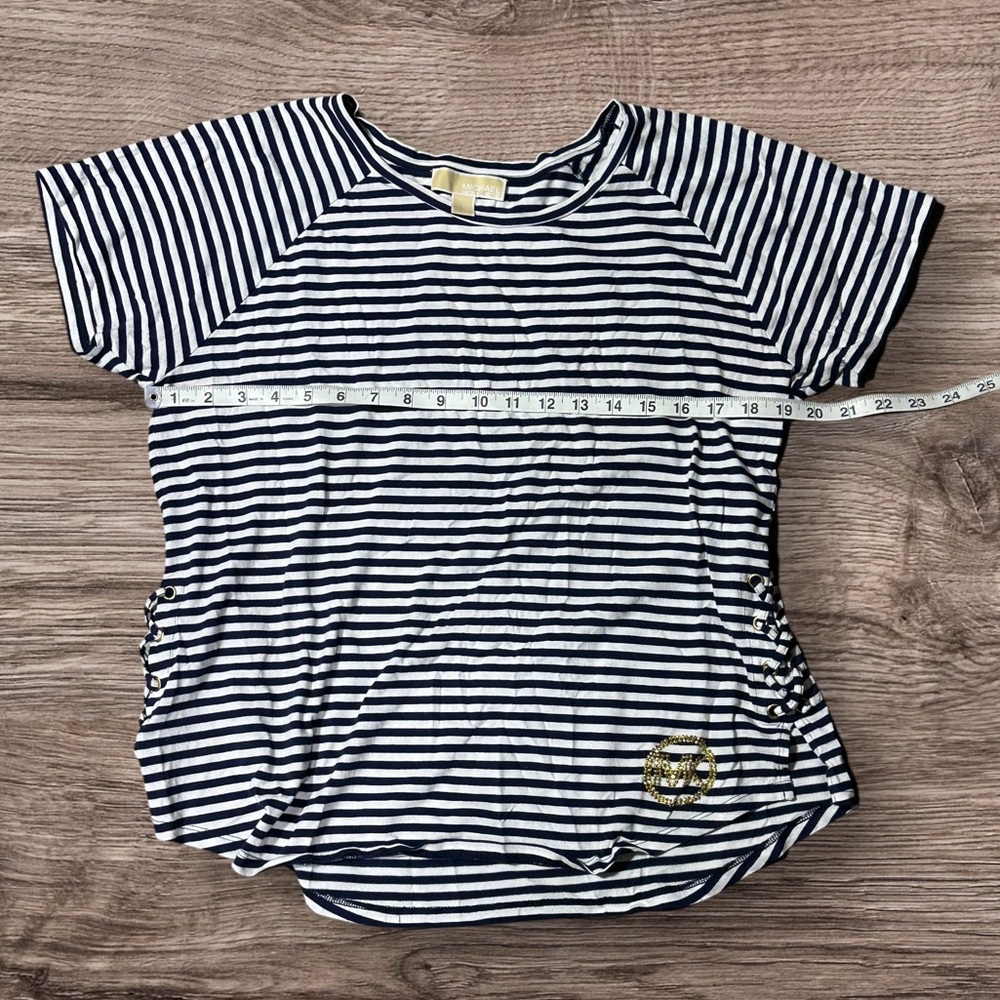 Women’s Michael Kors Blouse Blue/White stripes Size XL - Picture 2 of 8